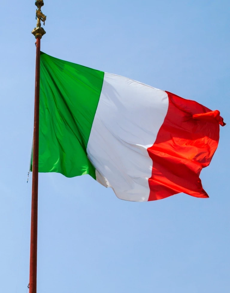 Wywieszona flaga Włoch